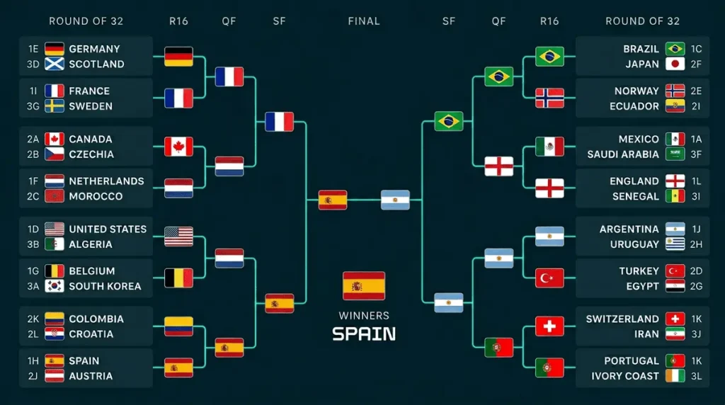 World Cup Bracket 2026 with winner