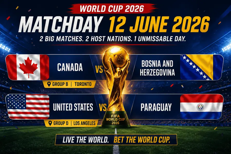 World Cup Matches June 12 2026 image with flags